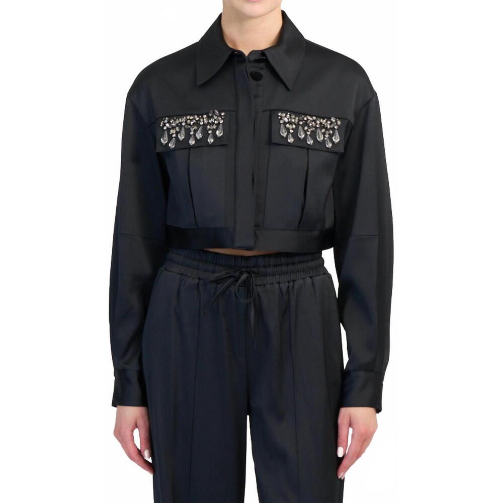 NEW CINQ A SEPT layered gemstone damoni jacket in black - Picture 3 of 6